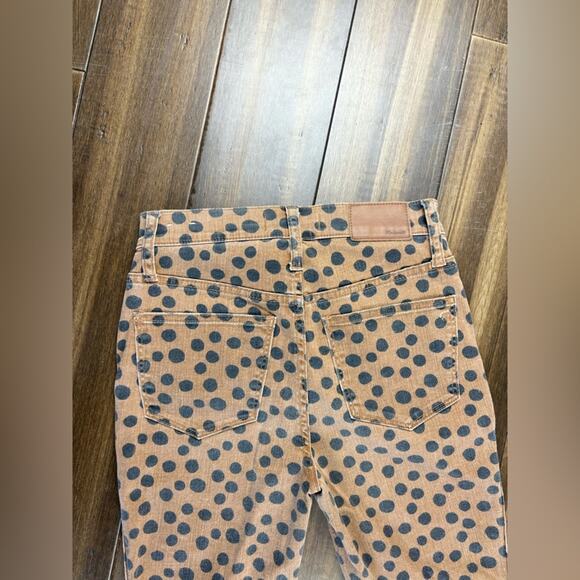 Size 23 MADEWELL 10" High-Rise Skinny Jeans in Leopard Tan Cut - Picture 10 of 10